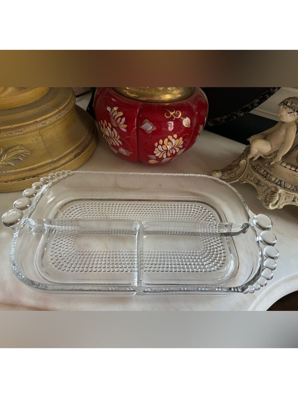 Vintage Duncan Miller Tear Drop 3 Part Divided Dish